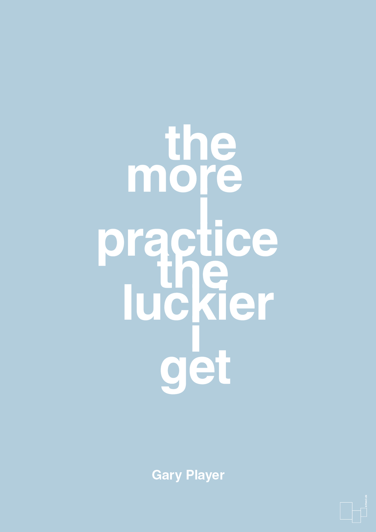 plakat: the more i practice the luckier i get - heavenly blue-Golf-A1two3