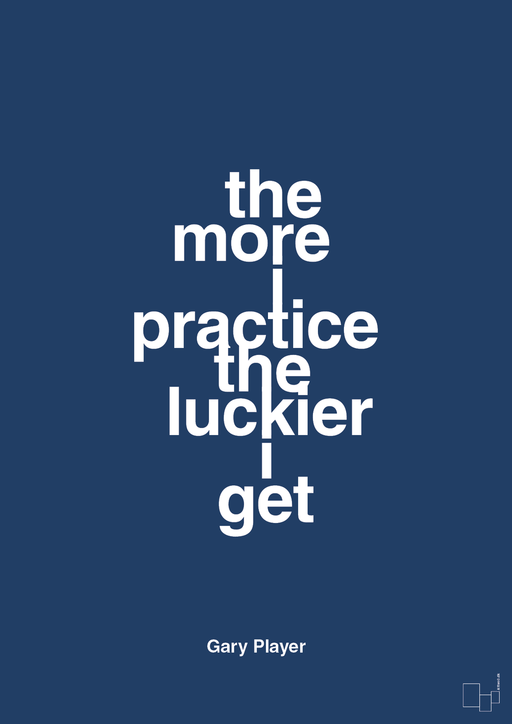 plakat: the more i practice the luckier i get - lapis blue-Golf-A1two3