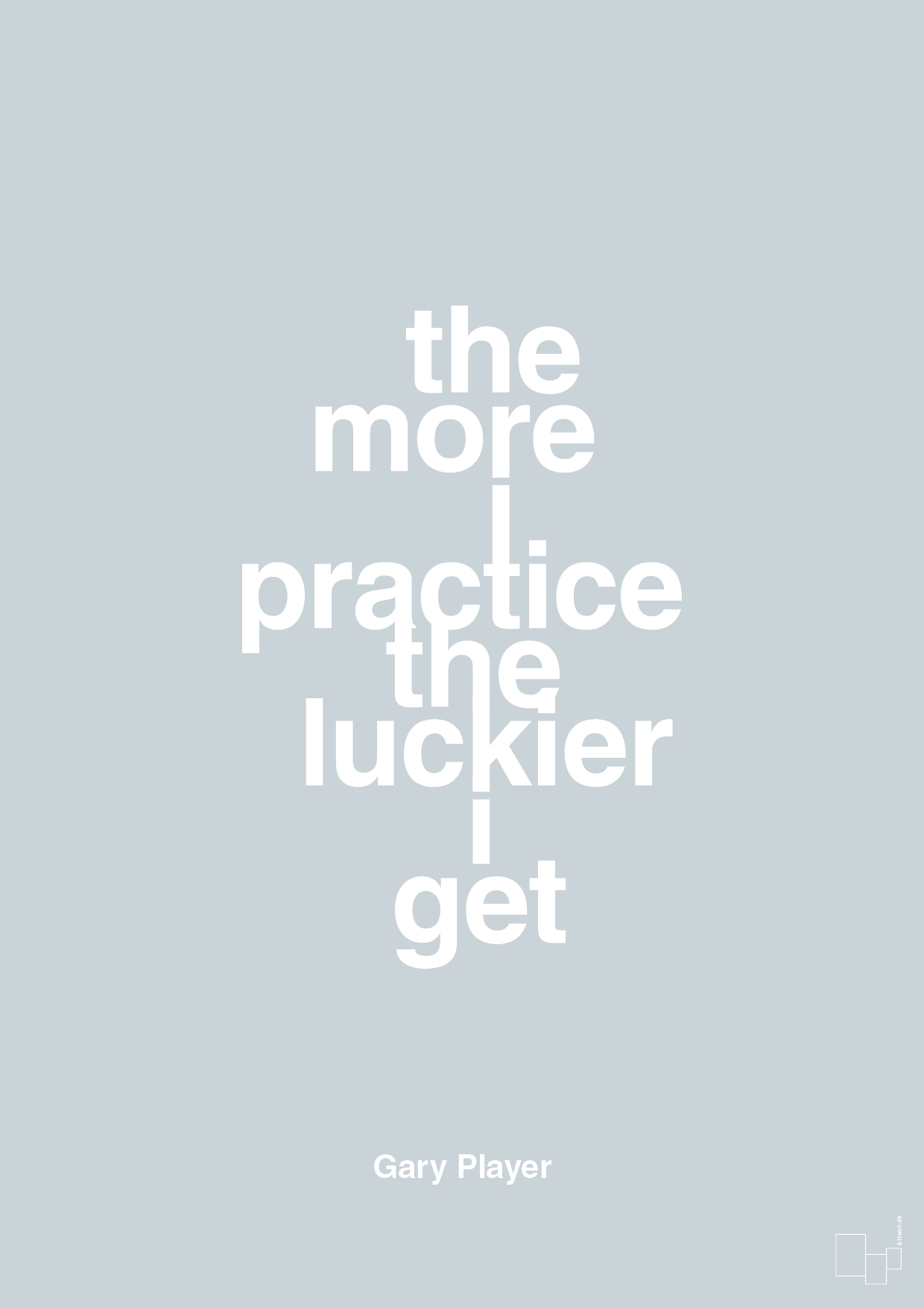 plakat: the more i practice the luckier i get - light drizzle-Golf-A1two3