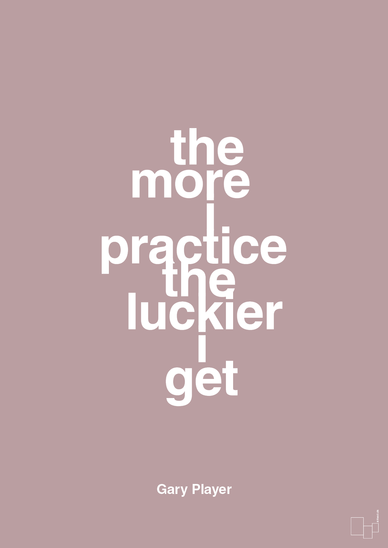 plakat: the more i practice the luckier i get - light rose-Golf-A1two3