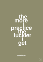 plakat: the more i practice the luckier i get - misty forrest-Golf-A1two3