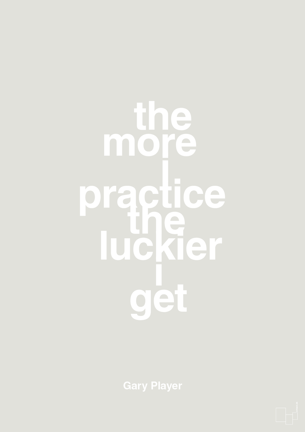 plakat: the more i practice the luckier i get - painters white-Golf-A1two3