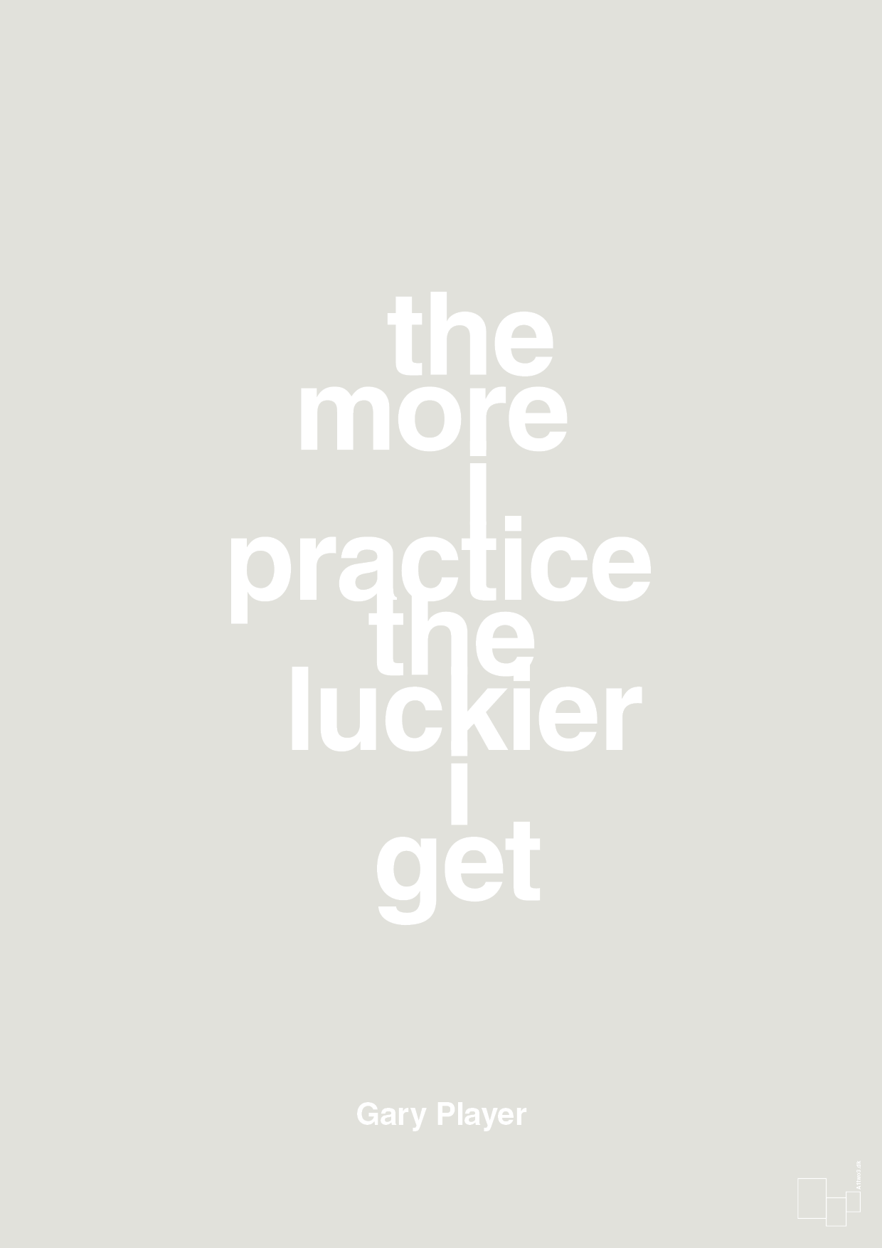 plakat: the more i practice the luckier i get - painters white-Golf-A1two3