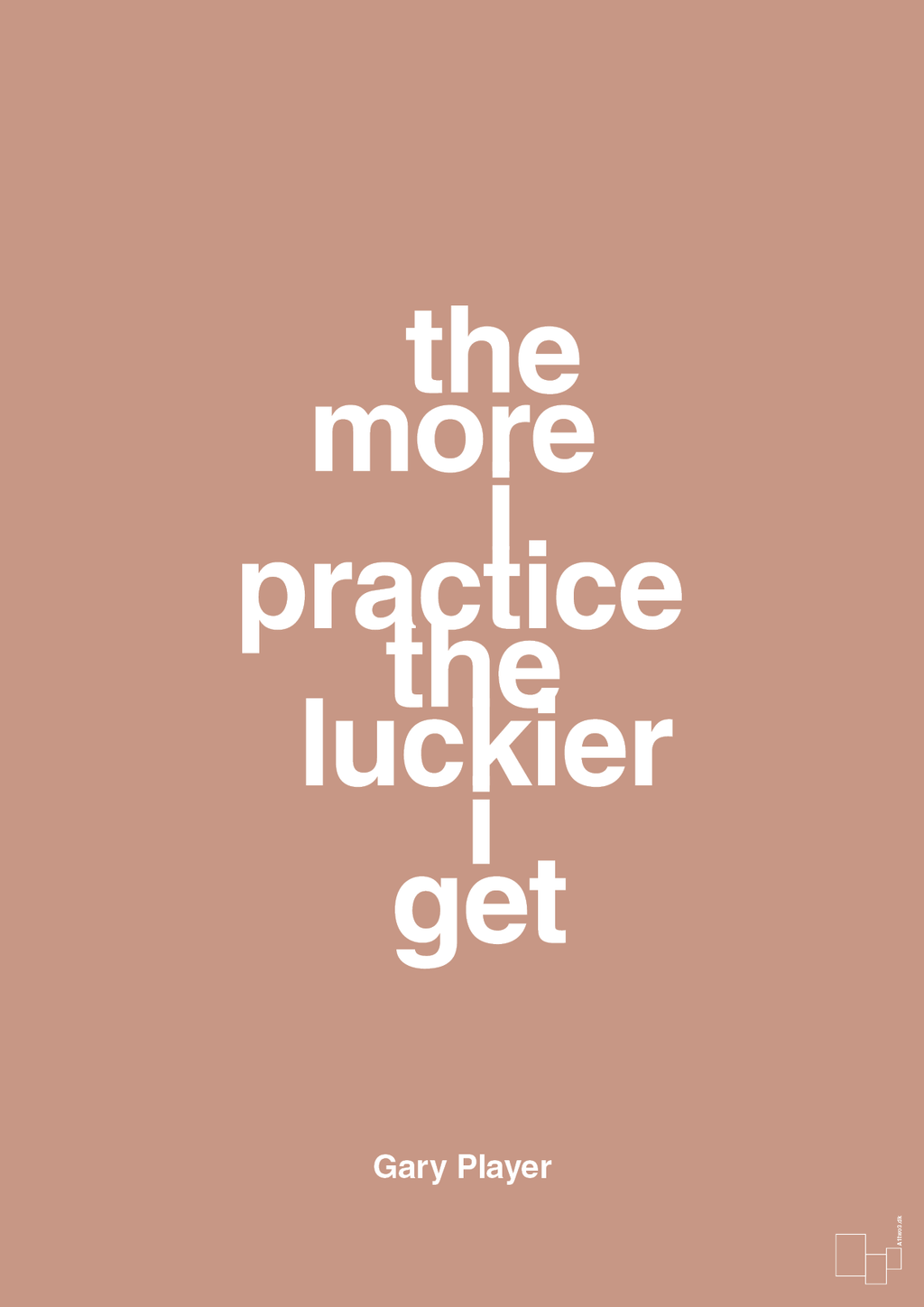 plakat: the more i practice the luckier i get - powder-Golf-A1two3