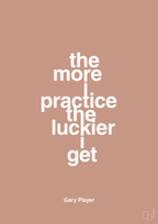 plakat: the more i practice the luckier i get - powder-Golf-A1two3