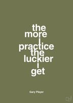 plakat: the more i practice the luckier i get - secret meadow-Golf-A1two3