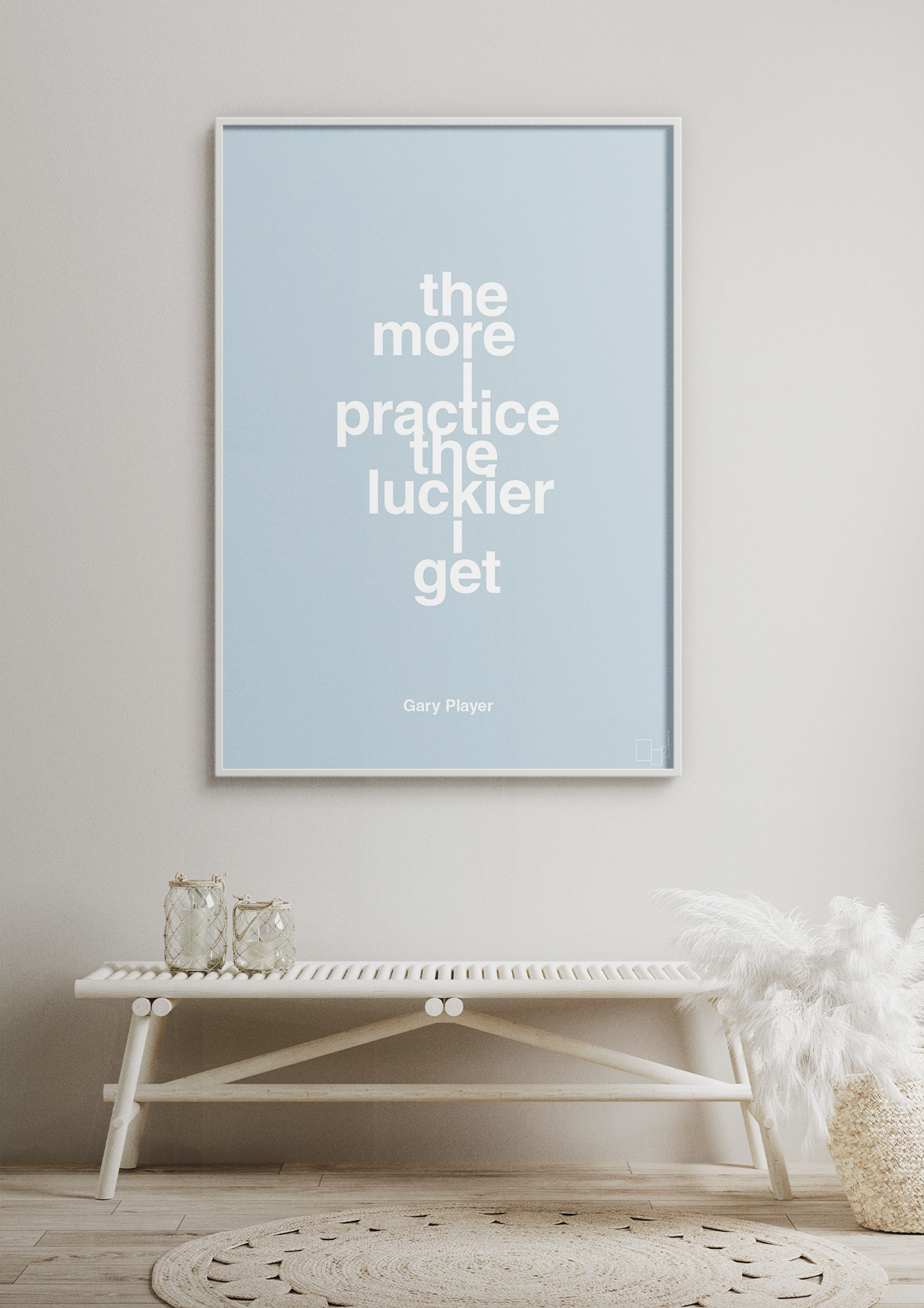 plakat: the more i practice the luckier i get - graphic charcoal-Golf-A1two3
