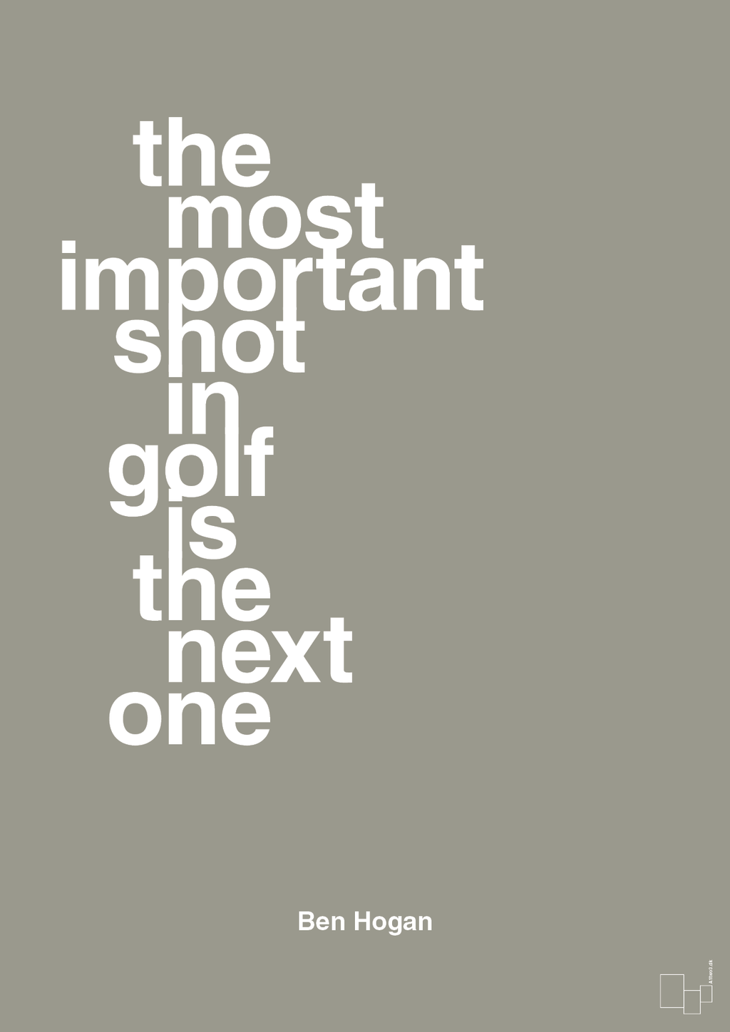 plakat: the most important shot in golf is the next one - battleship gray-Golf-A1two3