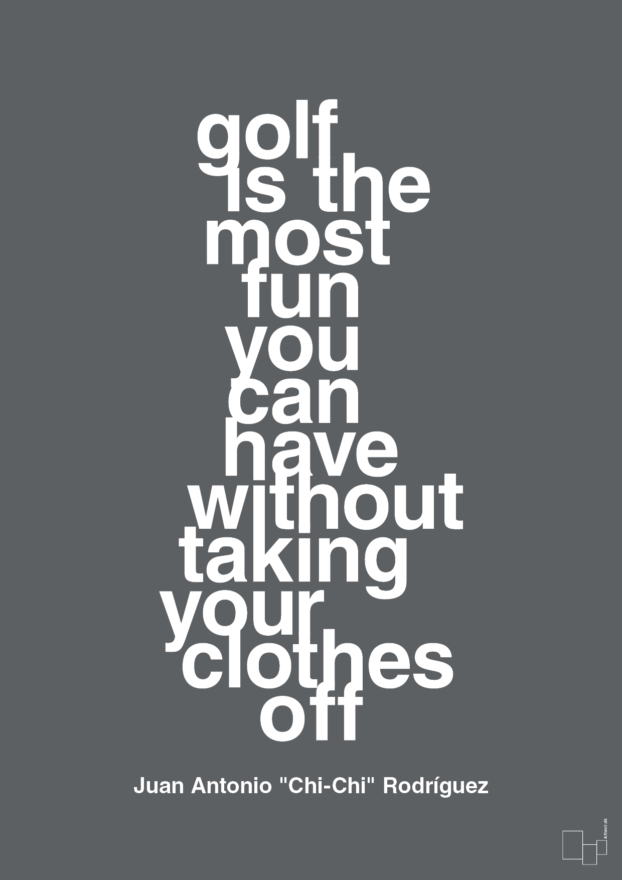 plakat: golf is the most fun you can have without taking your clothes off - graphic charcoal-Golf-A1two3