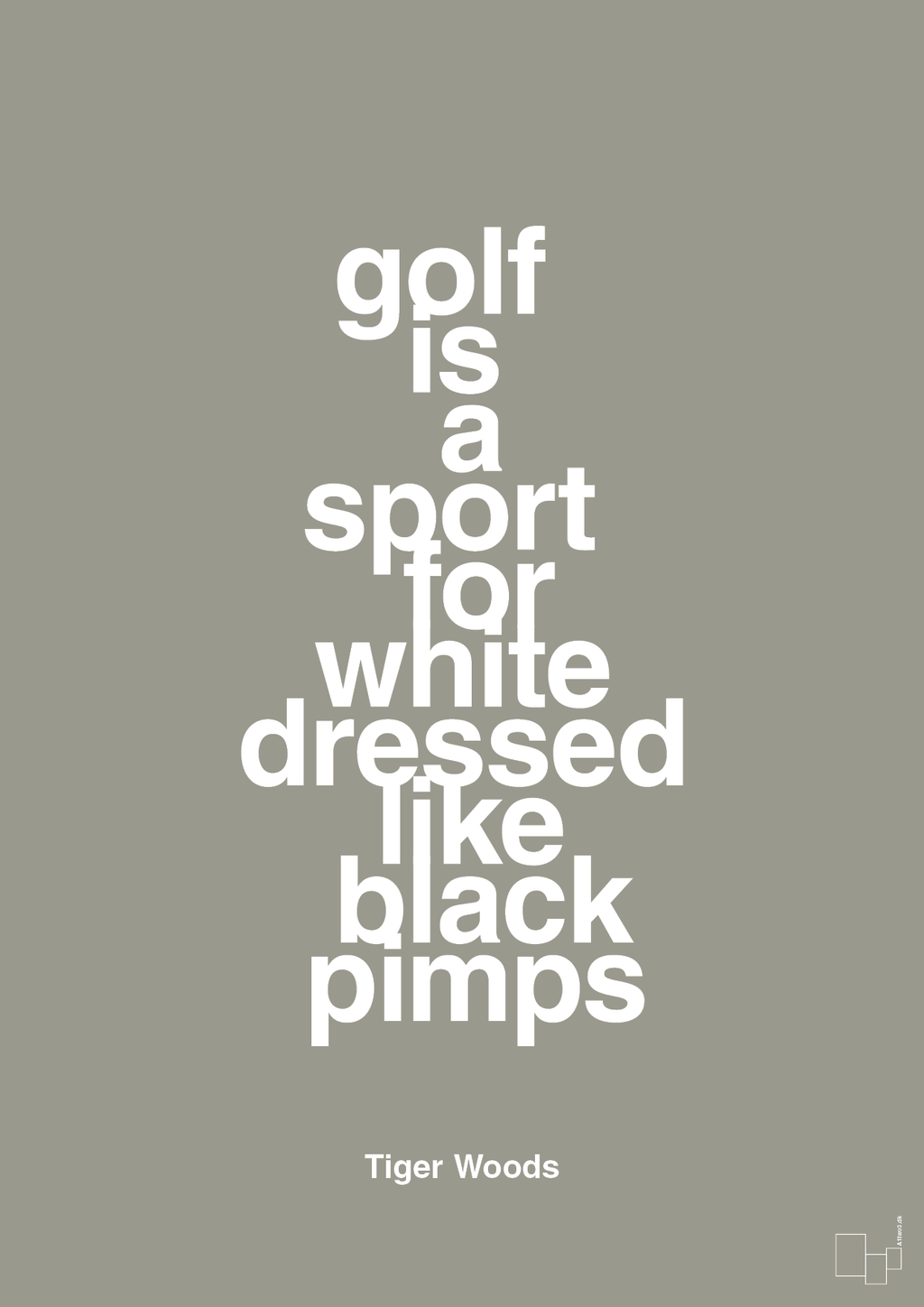 plakat: golf is a sport for white men dressed like black pimps - battleship gray-Golf-A1two3