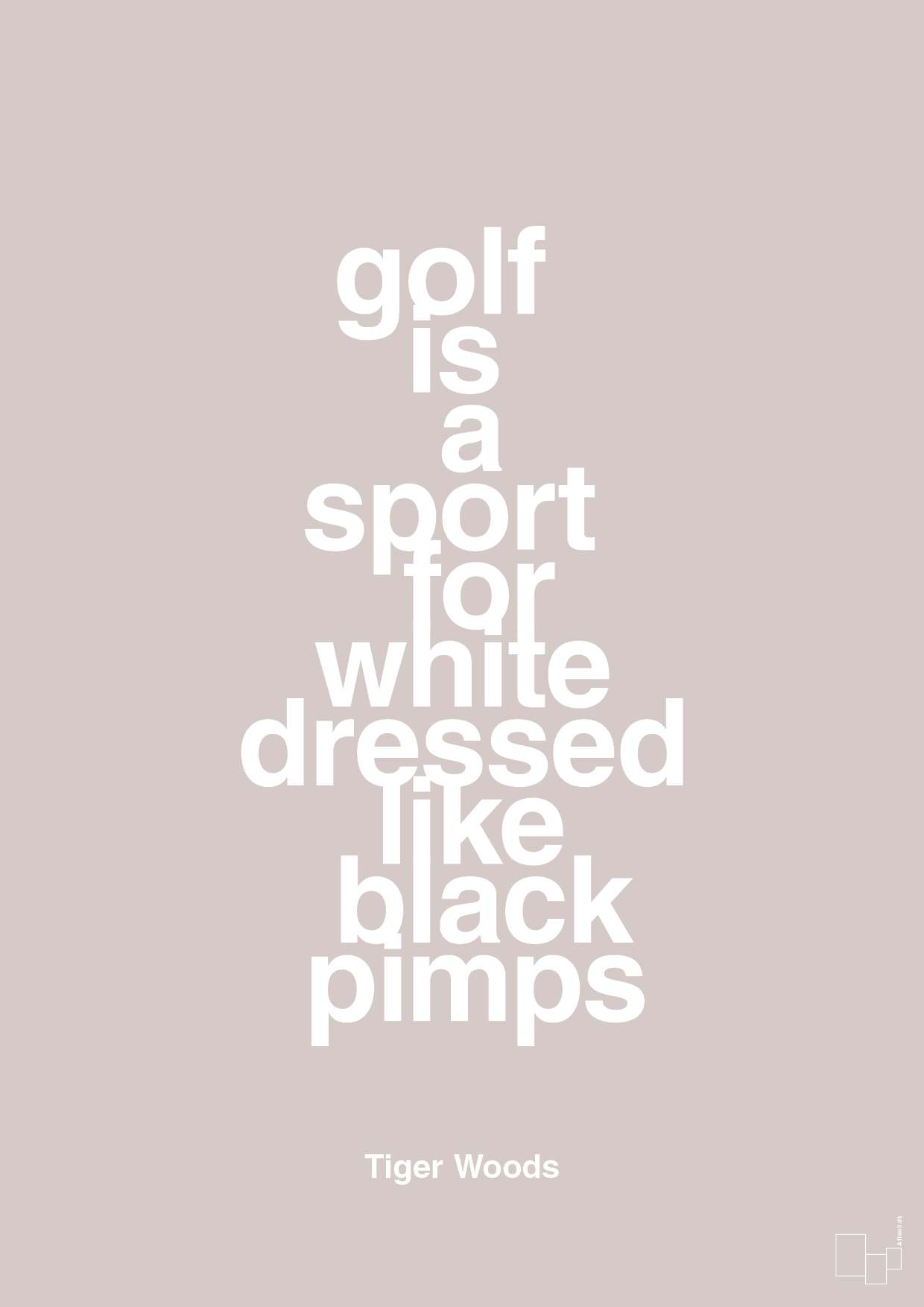 plakat: golf is a sport for white men dressed like black pimps - broken beige-Golf-A1two3