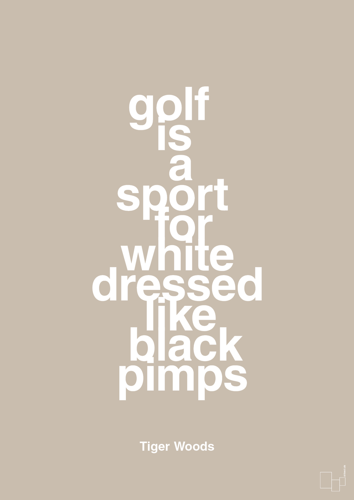 plakat: golf is a sport for white men dressed like black pimps - creamy mushroom-Golf-A1two3