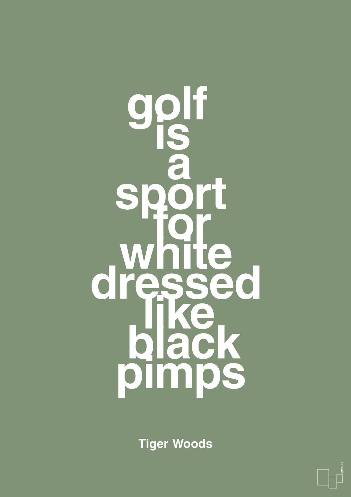 plakat: golf is a sport for white men dressed like black pimps - jade-Golf-A1two3