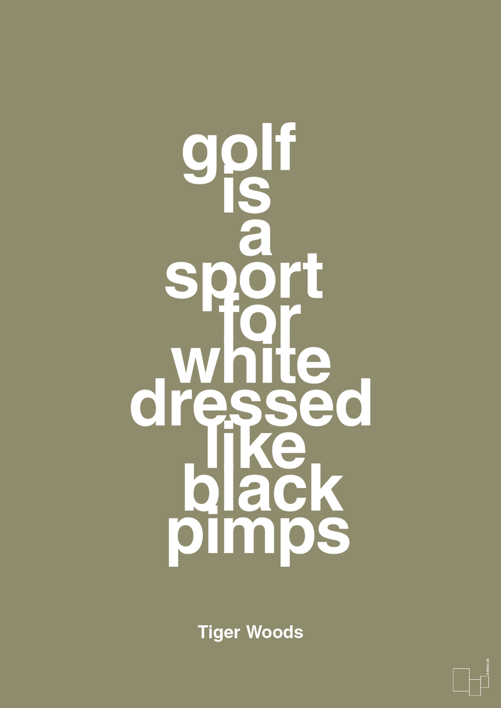 plakat: golf is a sport for white men dressed like black pimps - misty forrest-Golf-A1two3