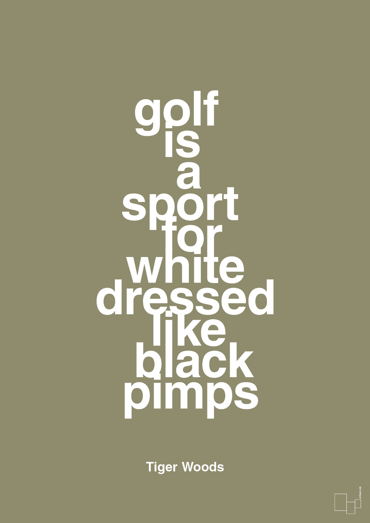 plakat: golf is a sport for white men dressed like black pimps - misty forrest-Golf-A1two3