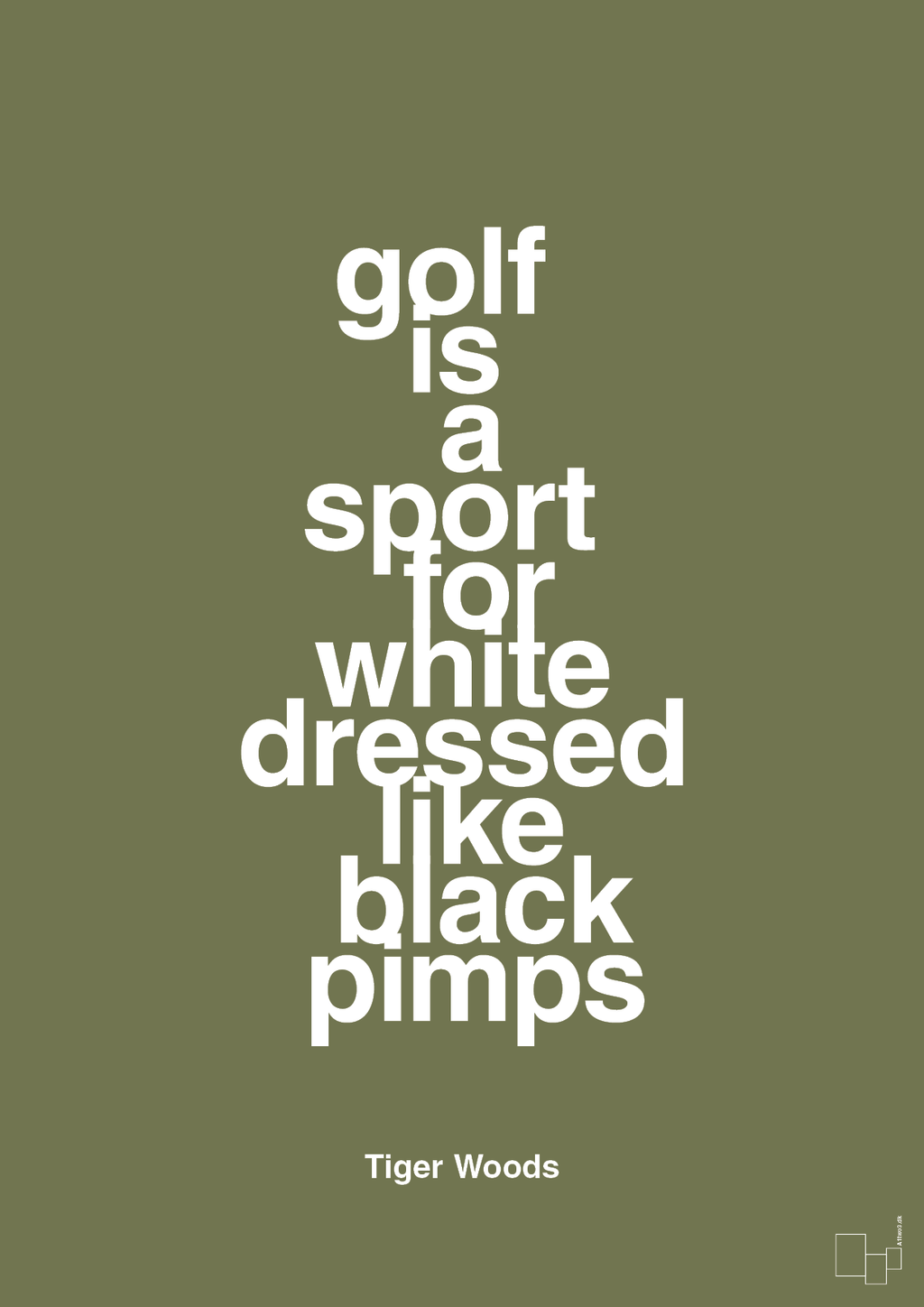 plakat: golf is a sport for white men dressed like black pimps - secret meadow-Golf-A1two3