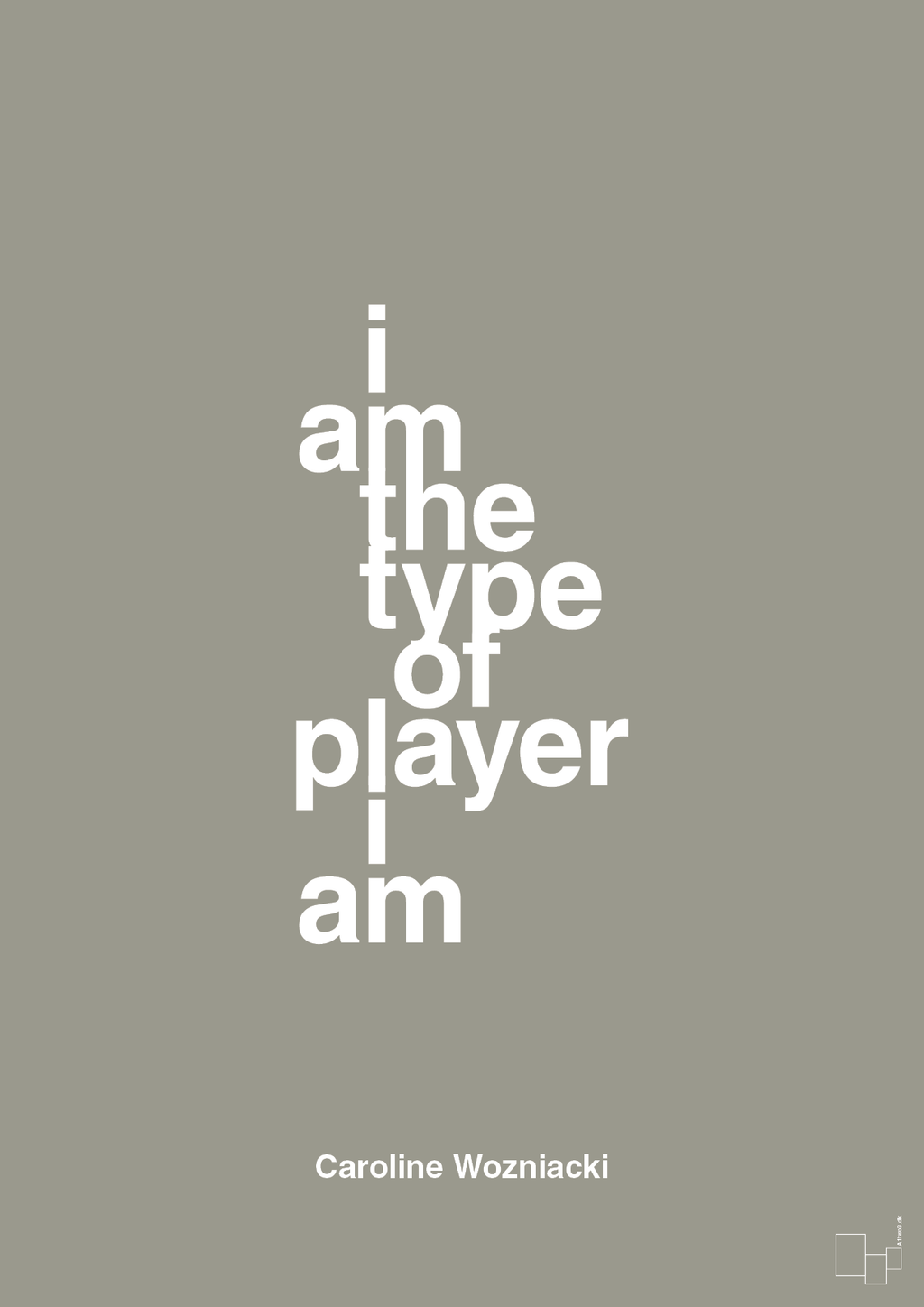 plakat: i am the type of player i am - battleship gray-Tennis-A1two3
