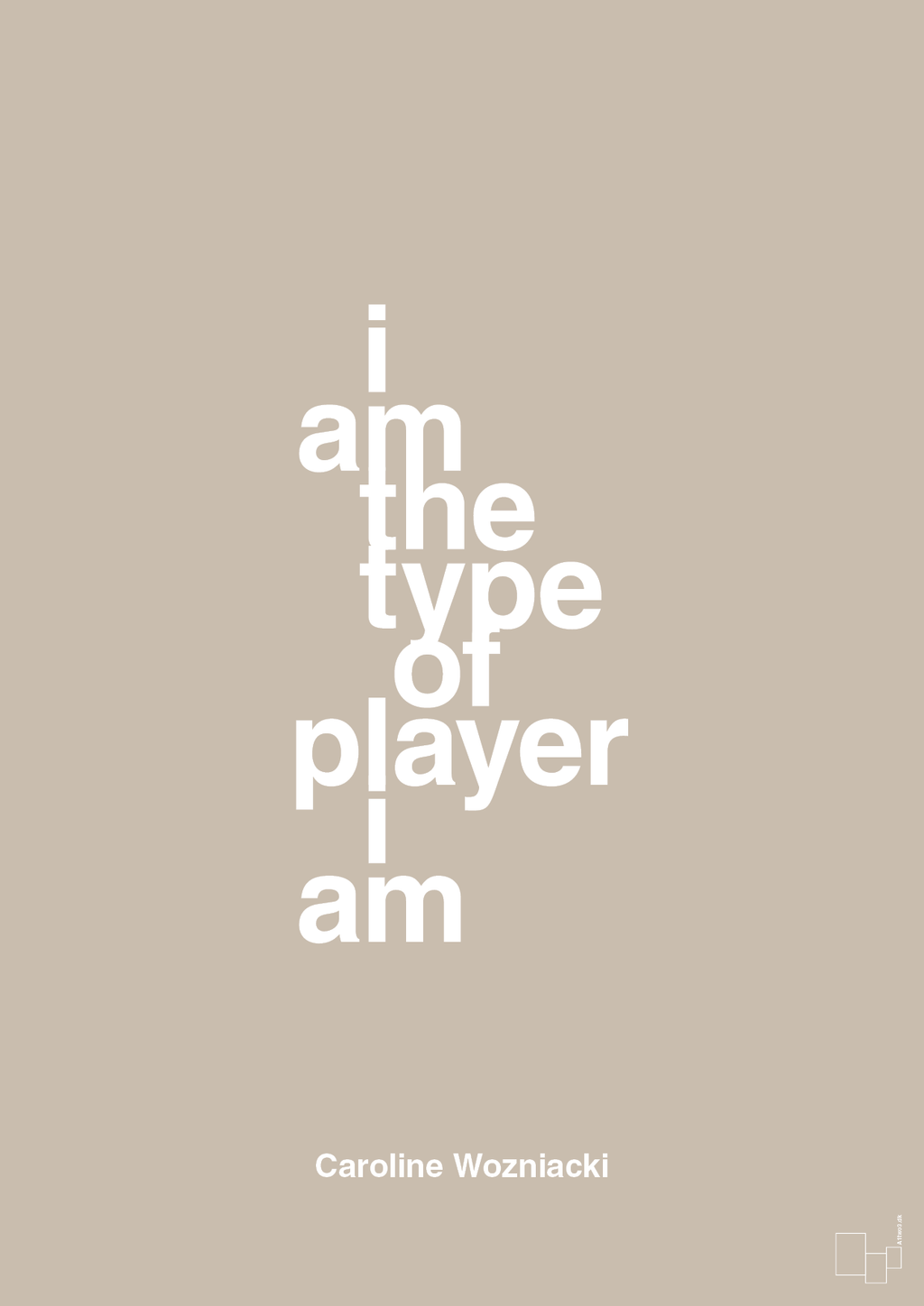 plakat: i am the type of player i am - creamy mushroom-Tennis-A1two3