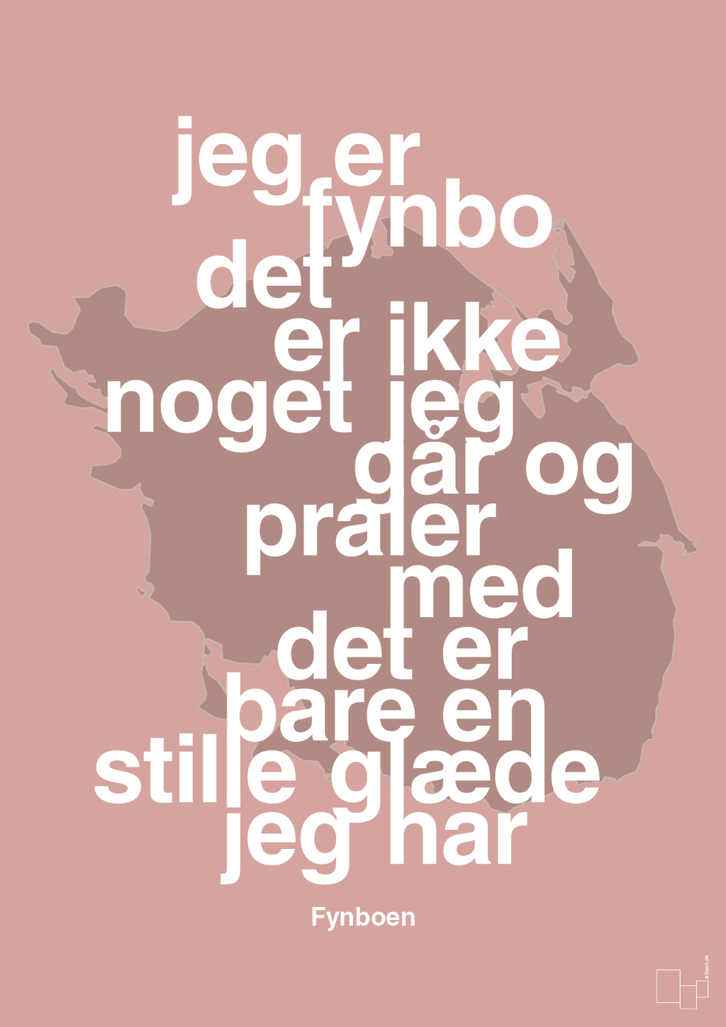 plakat: jeg er fynbo det er ikke noget jeg går og praler med - bubble shell-Ukendt-A1two3