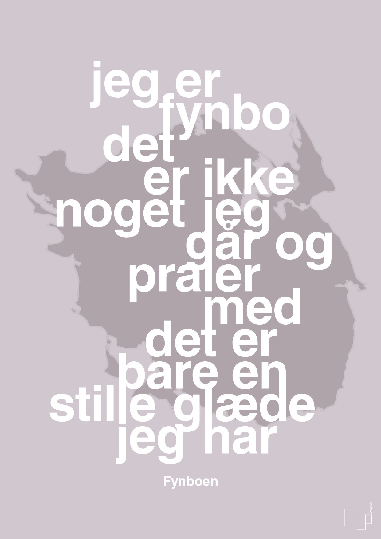 plakat: jeg er fynbo det er ikke noget jeg går og praler med - dusty lilac-Ukendt-A1two3