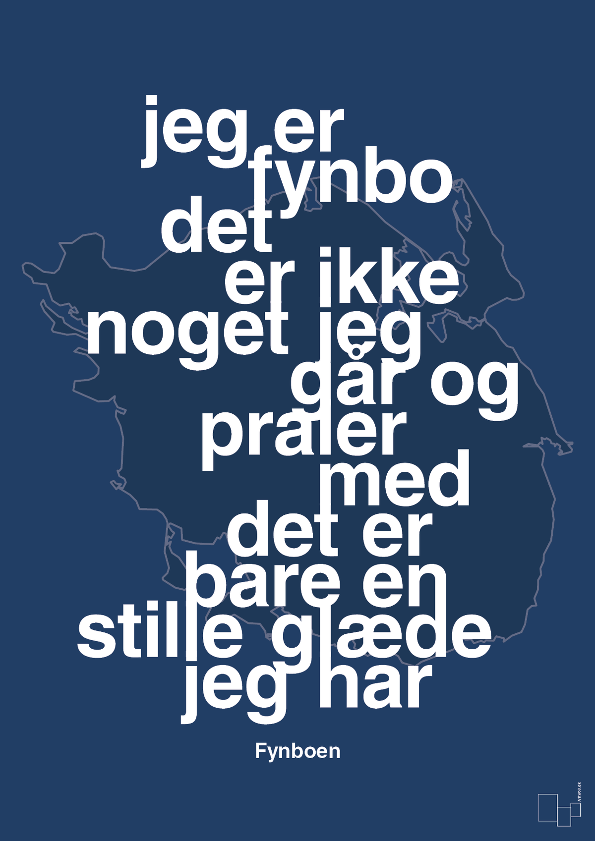 plakat: jeg er fynbo det er ikke noget jeg går og praler med - lapis blue-Ukendt-A1two3