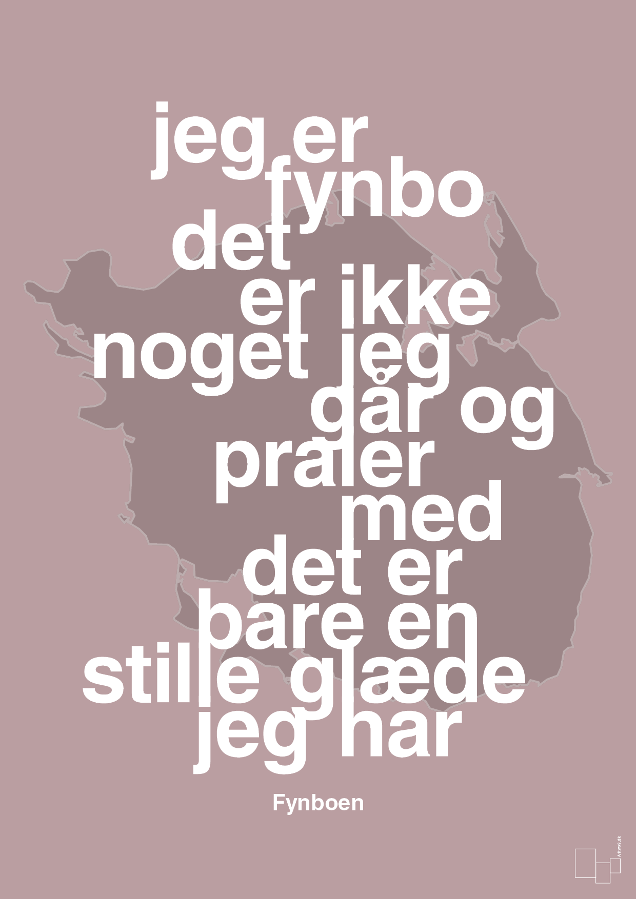 plakat: jeg er fynbo det er ikke noget jeg går og praler med - light rose-Ukendt-A1two3