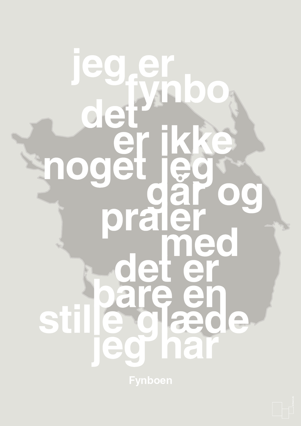plakat: jeg er fynbo det er ikke noget jeg går og praler med - painters white-Ukendt-A1two3