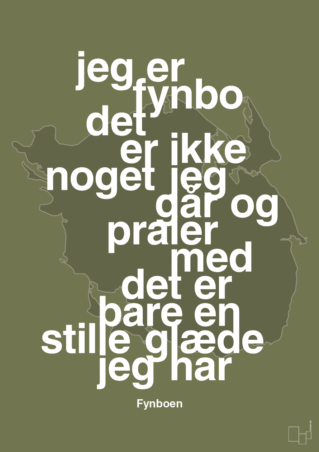 plakat: jeg er fynbo det er ikke noget jeg går og praler med - secret meadow-Ukendt-A1two3