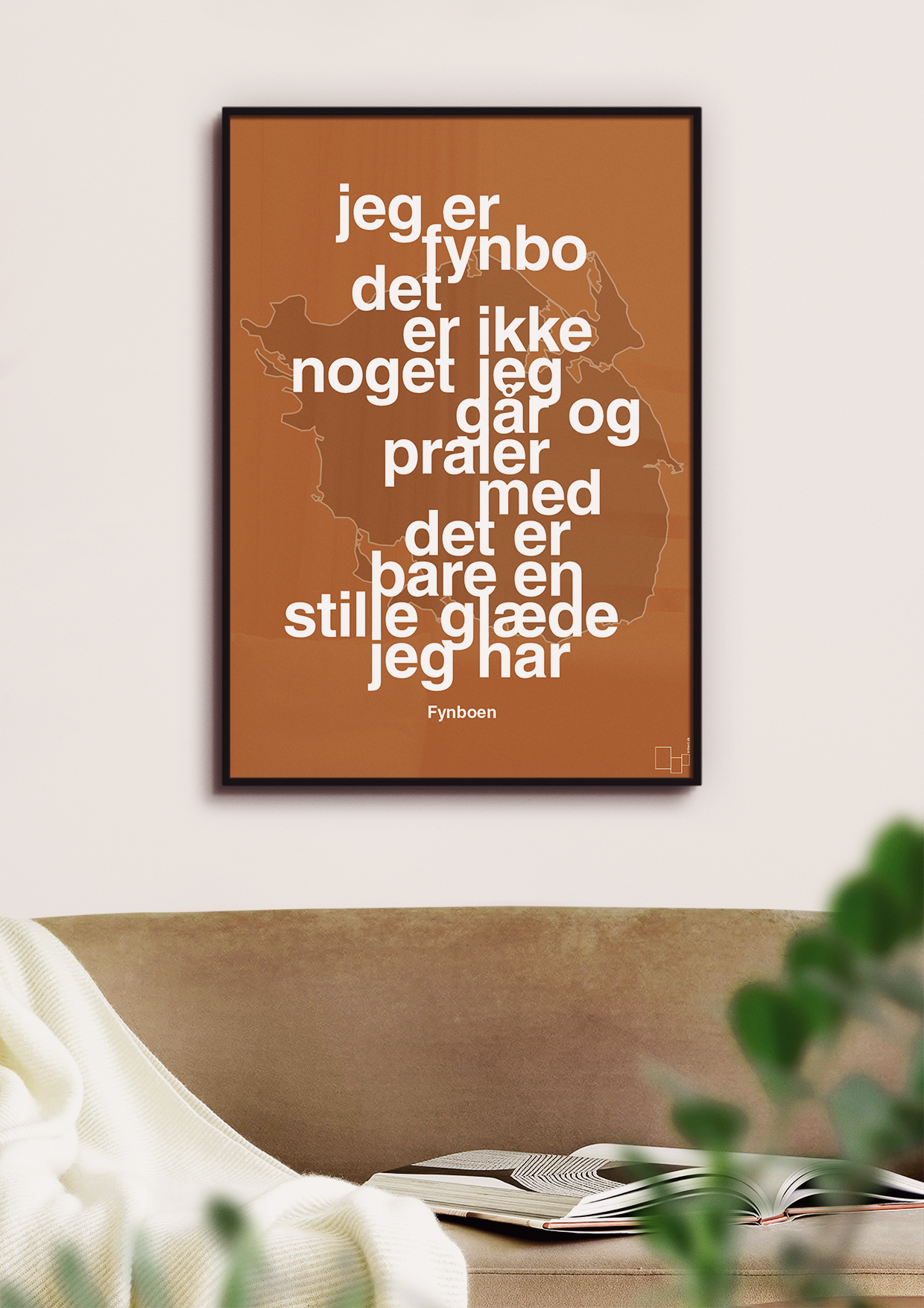 plakat: jeg er fynbo det er ikke noget jeg går og praler med - graphic charcoal-Ukendt-A1two3