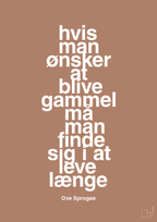 plakat: hvis man ønsker at blive gammel må man finde sig i at leve længe - cider spice-Skuespiller-A1two3