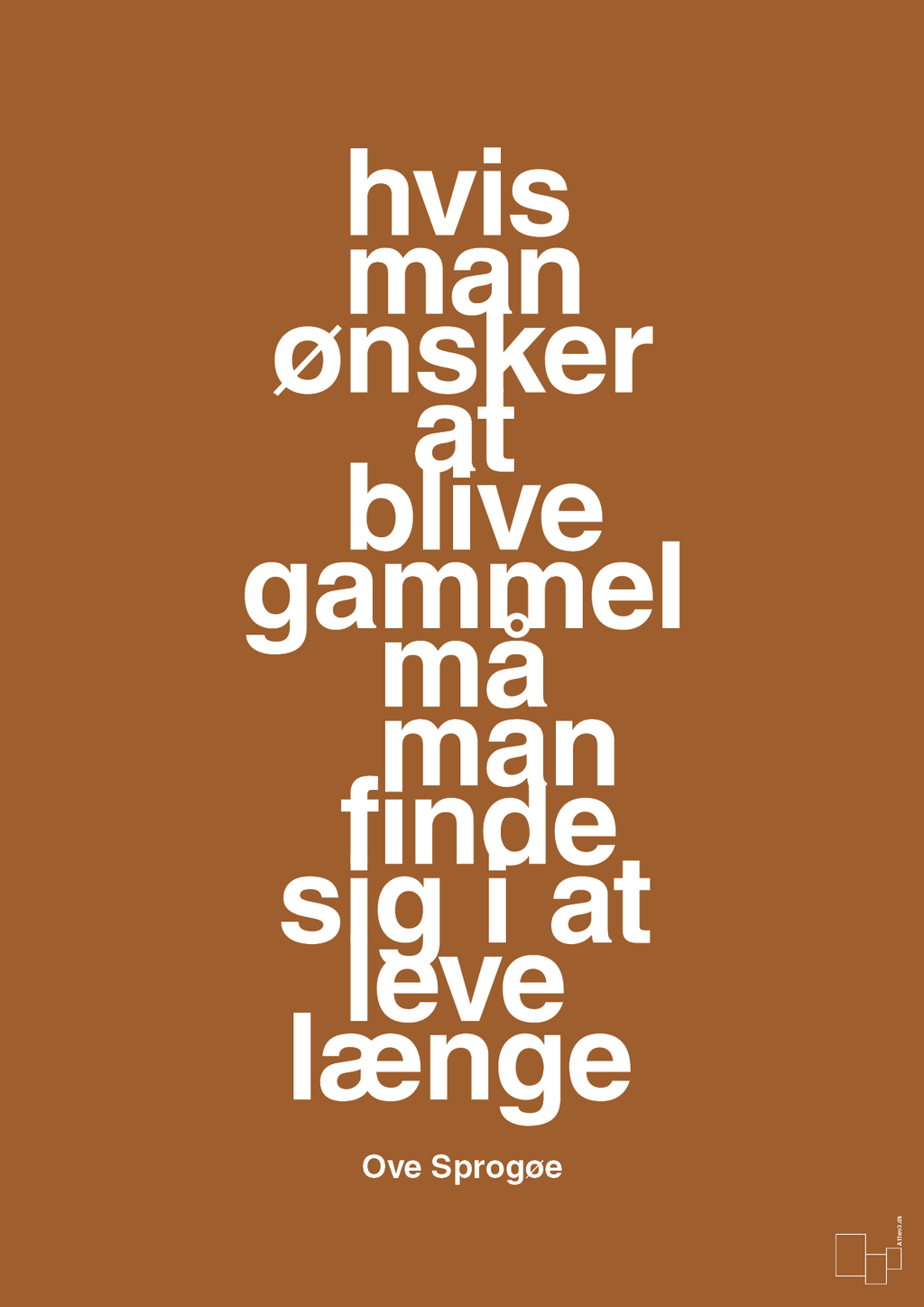 plakat: hvis man ønsker at blive gammel må man finde sig i at leve længe - cognac-Skuespiller-A1two3