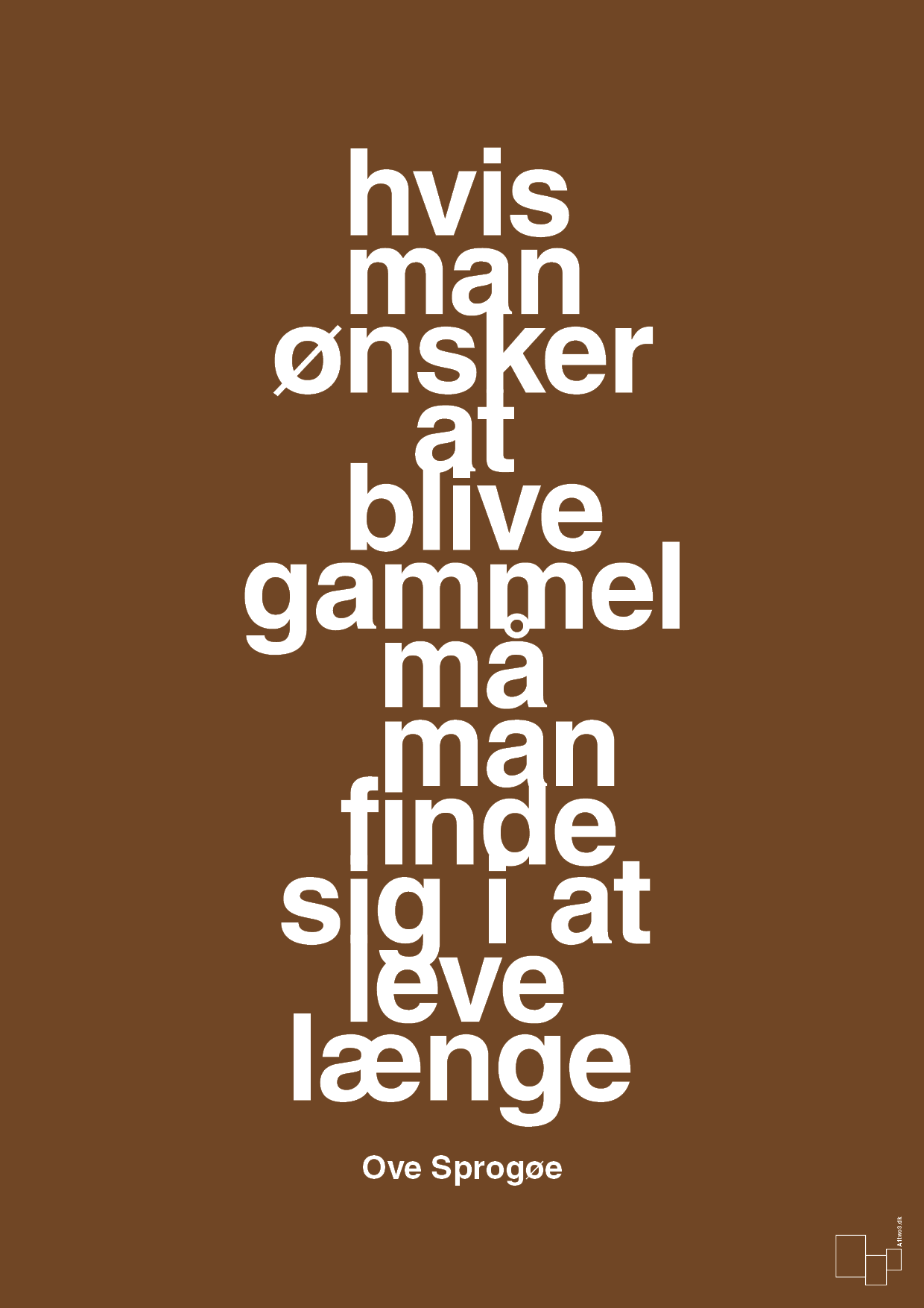 plakat: hvis man ønsker at blive gammel må man finde sig i at leve længe - dark brown-Skuespiller-A1two3