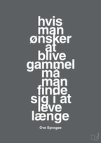 plakat: hvis man ønsker at blive gammel må man finde sig i at leve længe - graphic charcoal-Skuespiller-A1two3