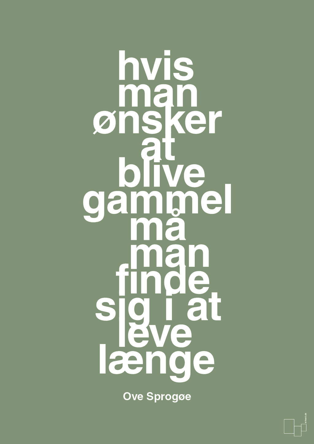 plakat: hvis man ønsker at blive gammel må man finde sig i at leve længe - jade-Skuespiller-A1two3