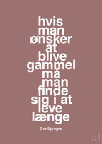 plakat: hvis man ønsker at blive gammel må man finde sig i at leve længe - plum-Skuespiller-A1two3