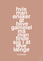 plakat: hvis man ønsker at blive gammel må man finde sig i at leve længe - powder-Skuespiller-A1two3