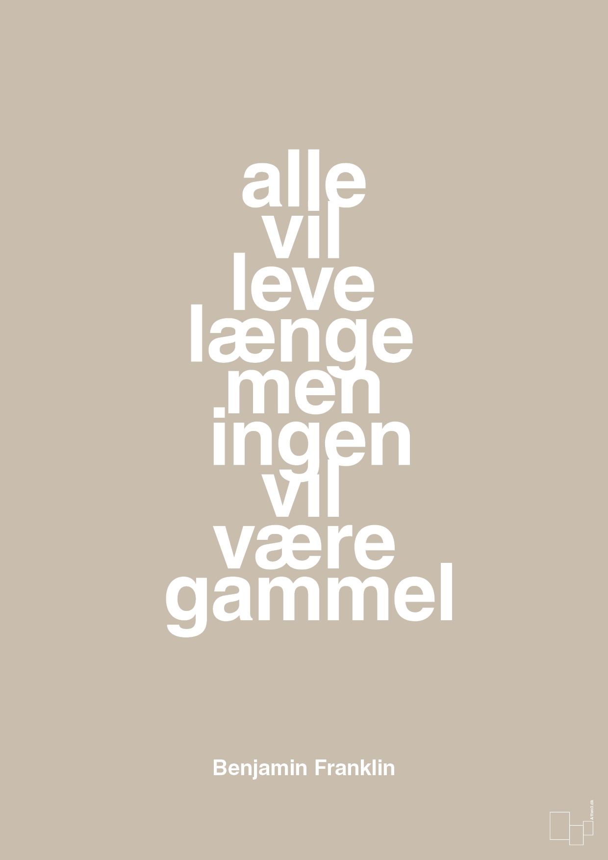 plakat: alle vil leve længe men ingen vil være gammel - creamy mushroom-Politikker-A1two3