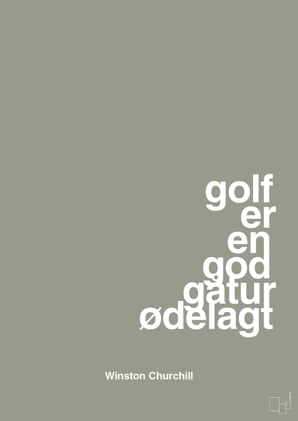 plakat: golf er en god gåtur ødelagt - battleship gray-Golf-A1two3