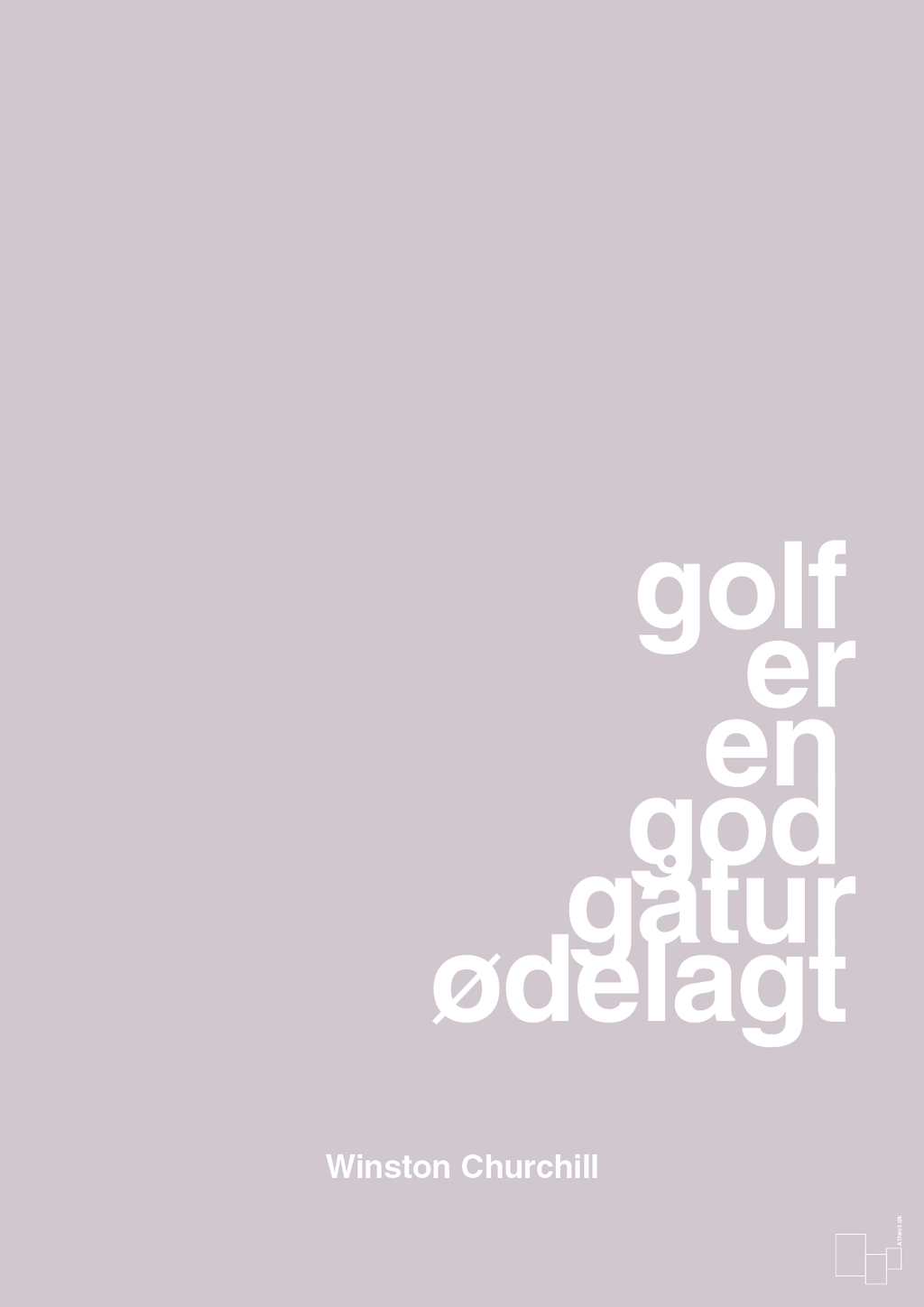 plakat: golf er en god gåtur ødelagt - dusty lilac-Golf-A1two3