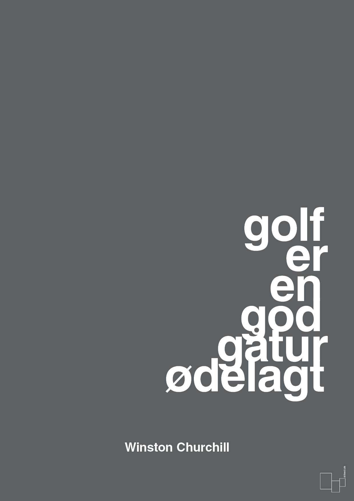 plakat: golf er en god gåtur ødelagt - graphic charcoal-Golf-A1two3