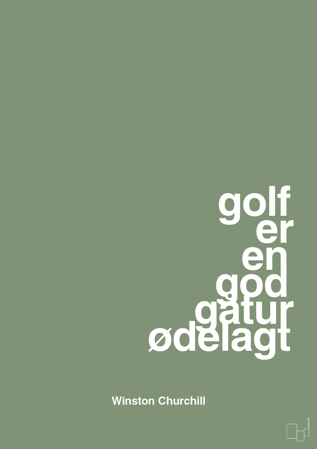 plakat: golf er en god gåtur ødelagt - jade-Golf-A1two3