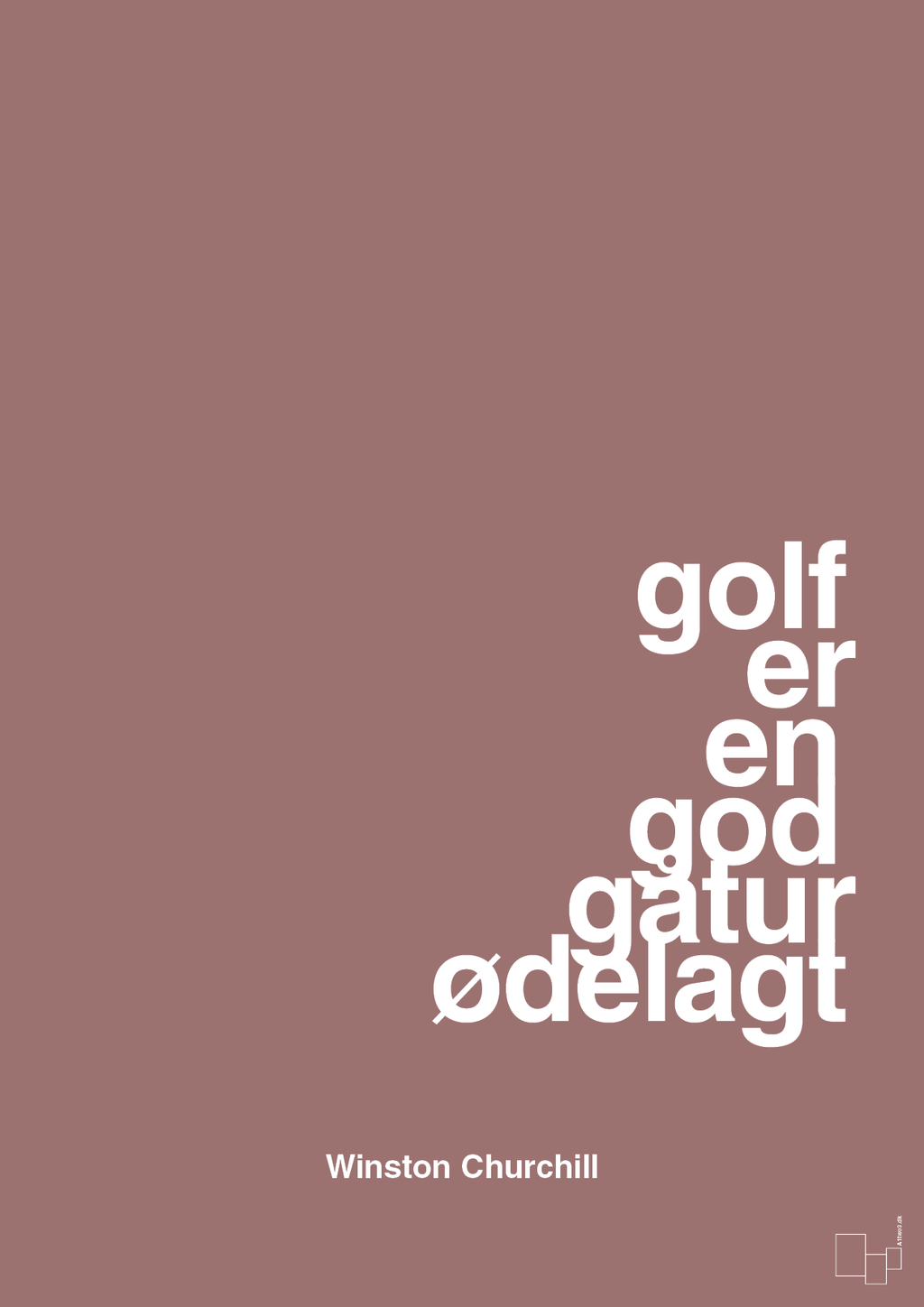 plakat: golf er en god gåtur ødelagt - plum-Golf-A1two3