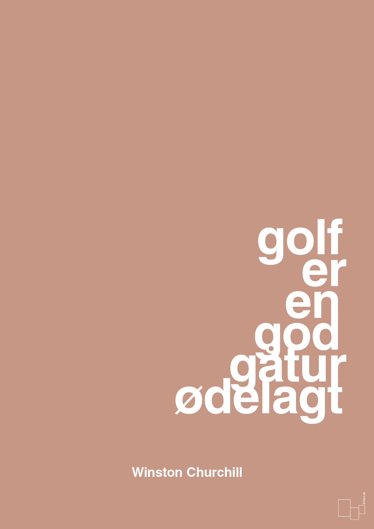 plakat: golf er en god gåtur ødelagt - powder-Golf-A1two3