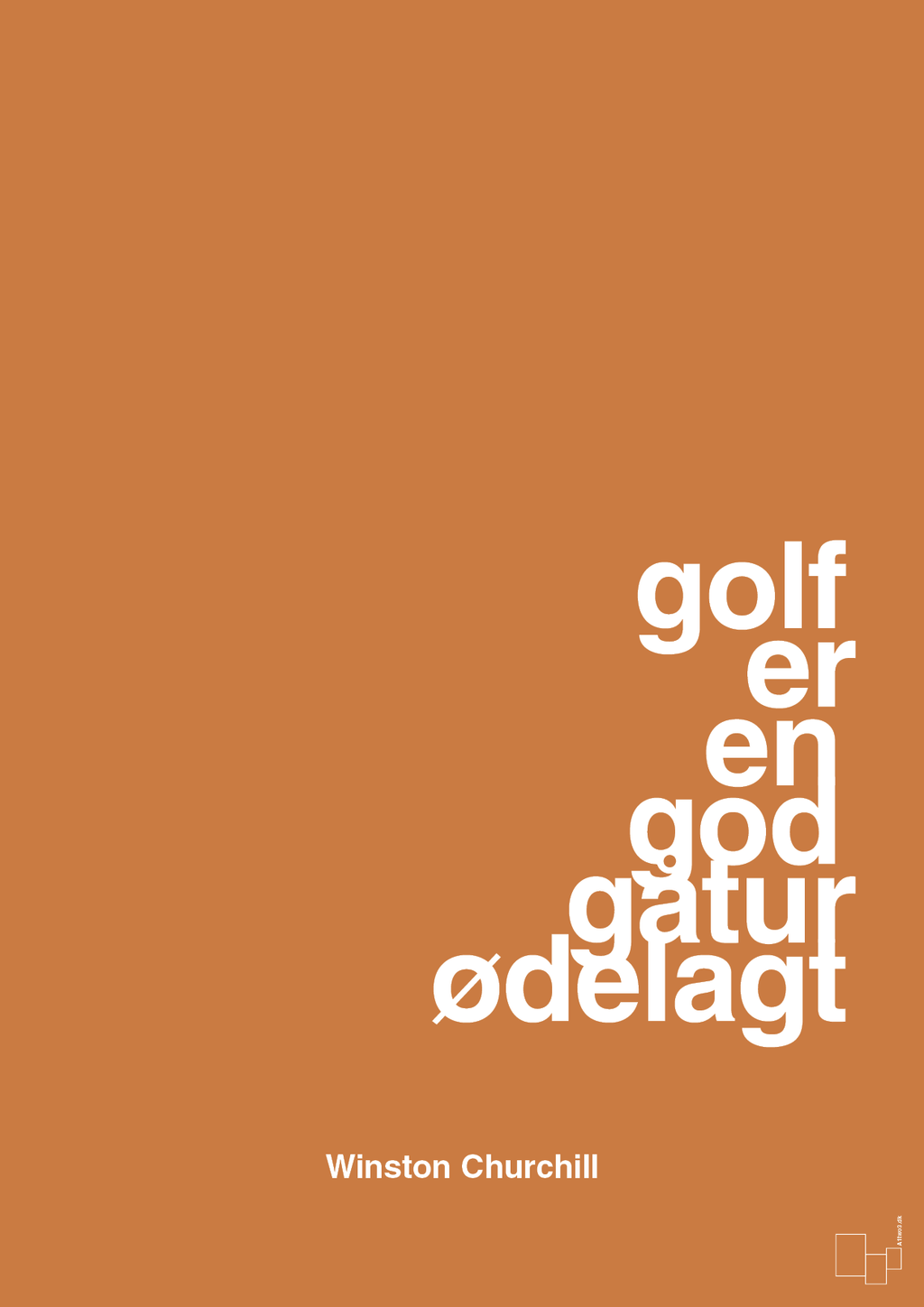 plakat: golf er en god gåtur ødelagt - rumba orange-Golf-A1two3