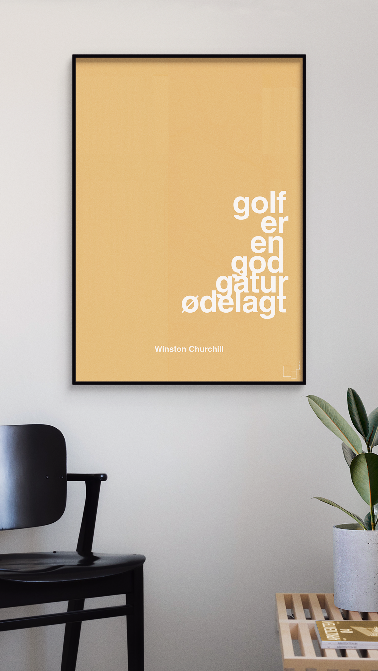 plakat: golf er en god gåtur ødelagt - graphic charcoal-Golf-A1two3