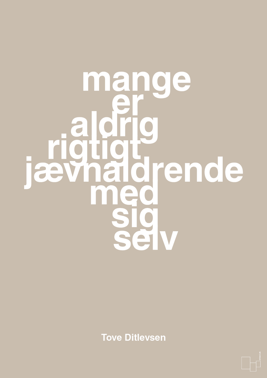 plakat: mange er aldrig rigtigt jævnaldrende med sig selv - creamy mushroom-Forfatter-A1two3