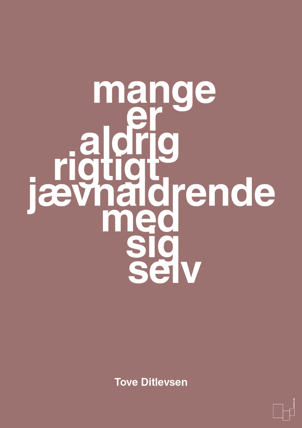 plakat: mange er aldrig rigtigt jævnaldrende med sig selv - plum-Forfatter-A1two3
