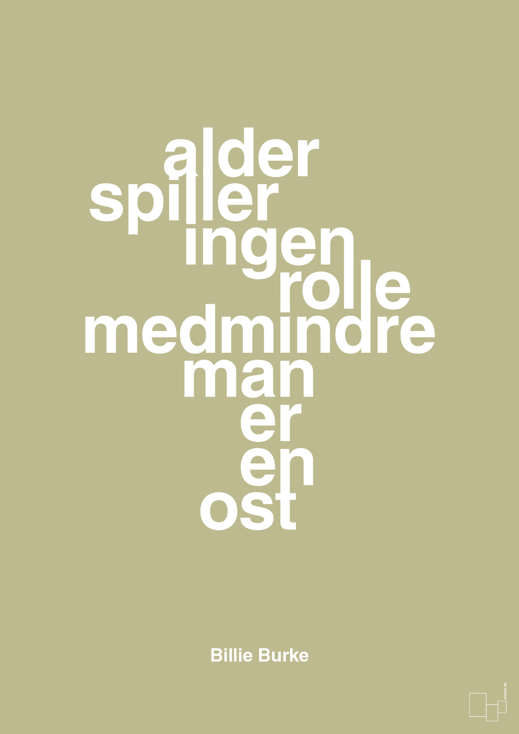 plakat: alder spiller ingen rolle medmindre man er en ost - back to nature-Skuespiller-A1two3