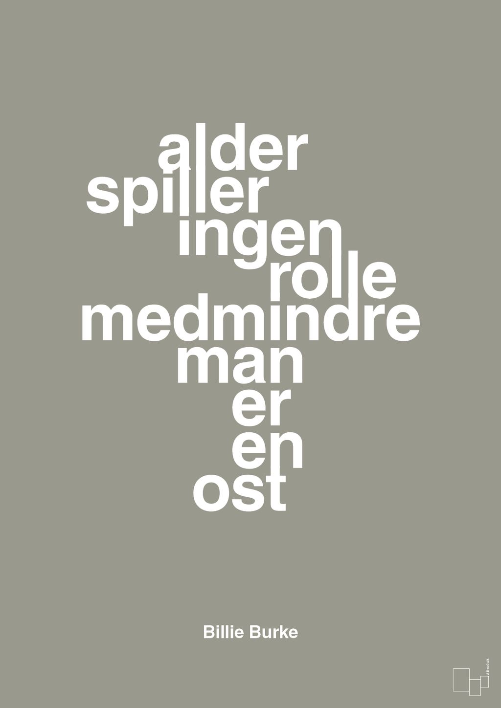 plakat: alder spiller ingen rolle medmindre man er en ost - battleship gray-Skuespiller-A1two3