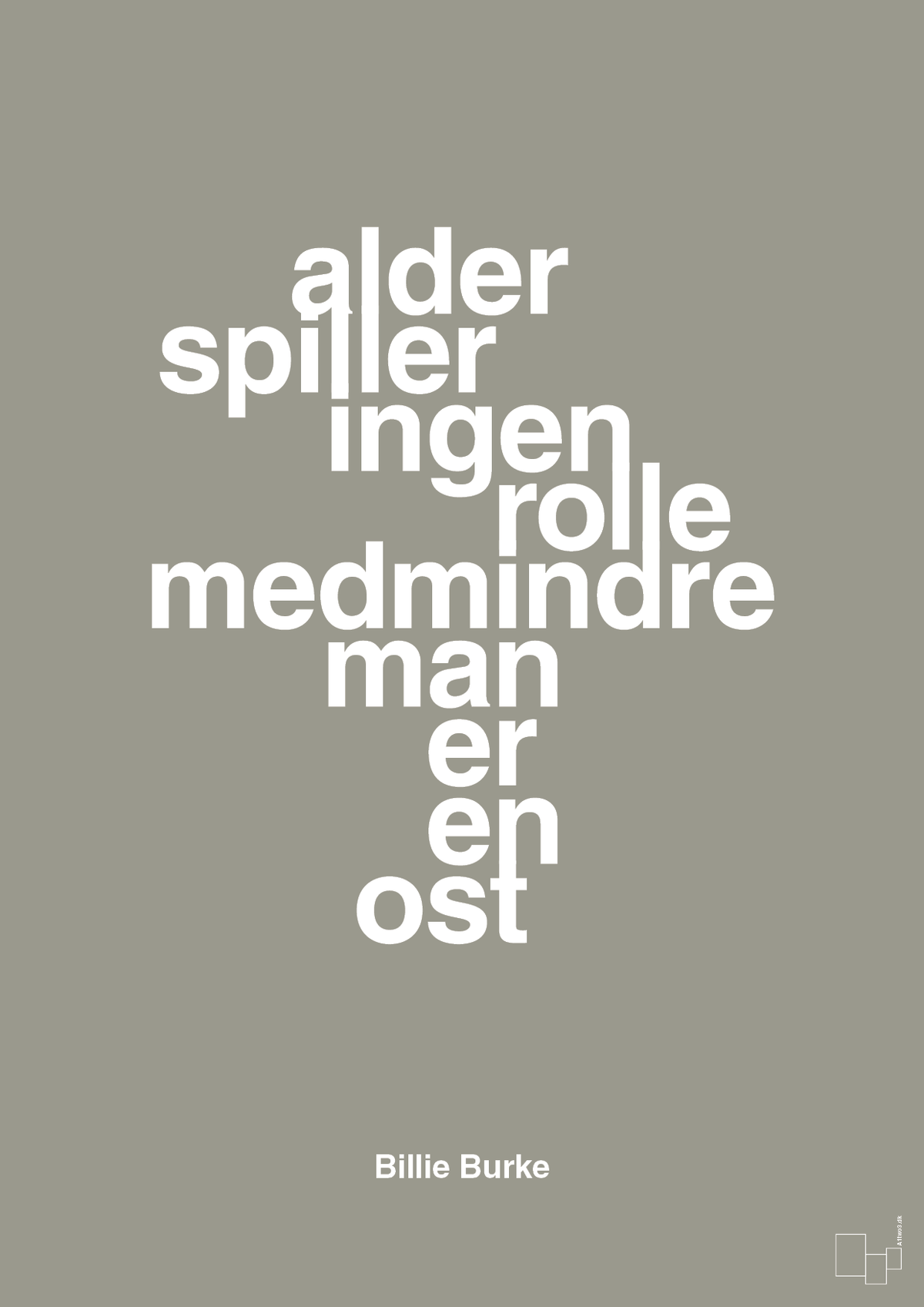 plakat: alder spiller ingen rolle medmindre man er en ost - battleship gray-Skuespiller-A1two3